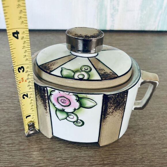 Vintage Noritake Sugar Creamer Lidded Porcelain Jar - Picture 4 of 6